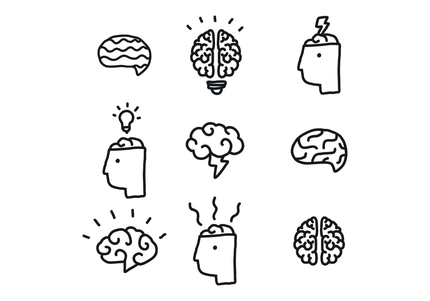 brain icon set vector | price 1 credit usd $1