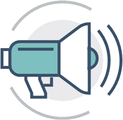 A Megaphone Icon With A White Background