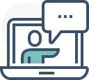 About 5 Helpful Support Person On Laptop Icon