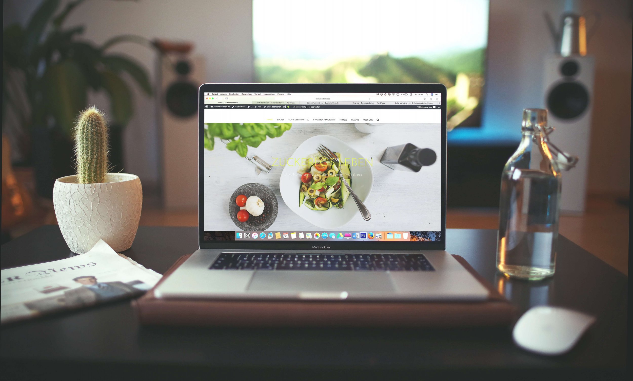 Macbook Pro Showing Vegetable Dish